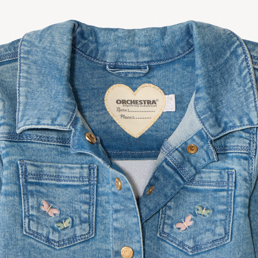 Veste en jean avec broderie pour bébé fille 