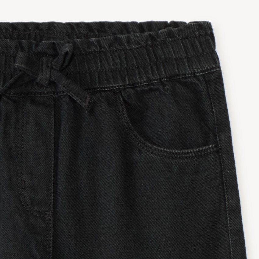 Jean droit et large uni pour fille 