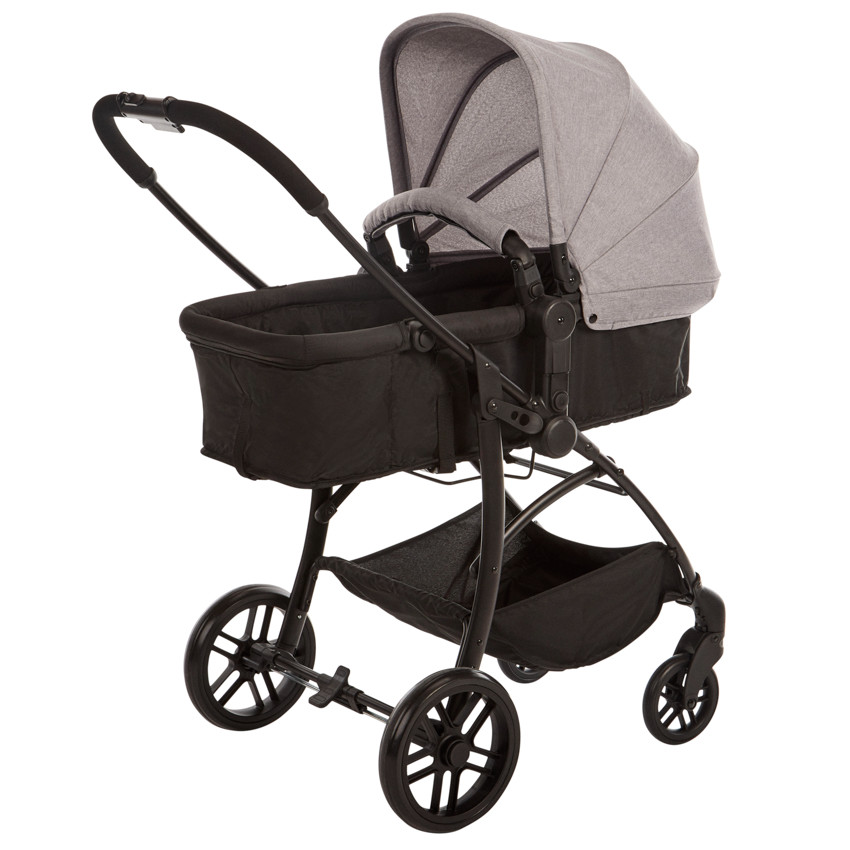 Poussette trio combinée avec siège-auto et couffin gris chiné/noir - Gris (Babycare) - Image 5