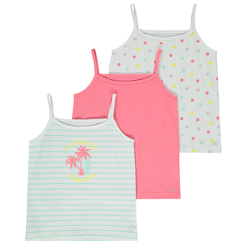 Lot de 3 débardeurs en jersey pour fille