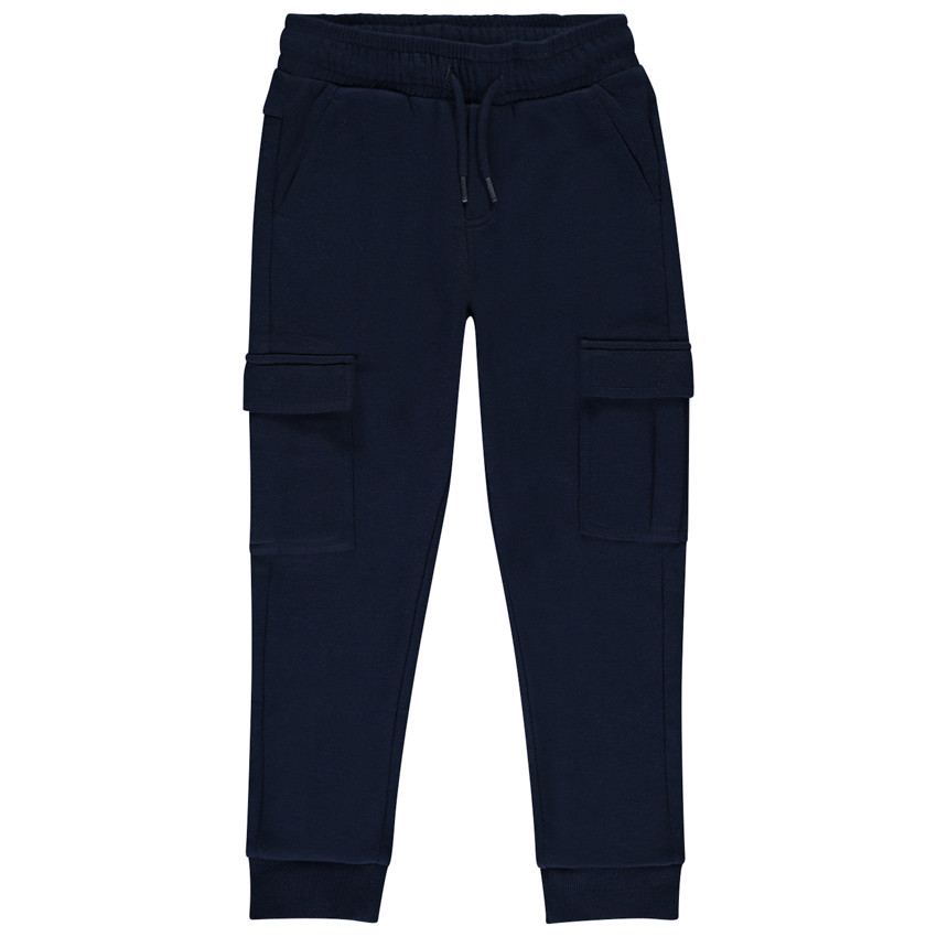 Jogging molleton uni à poches cargo pour garçon
