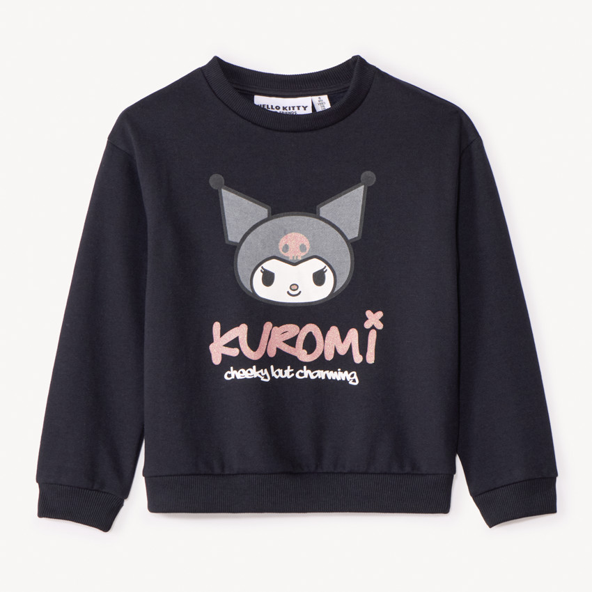 Sweat en molleton uni à print Kuromi pour fille