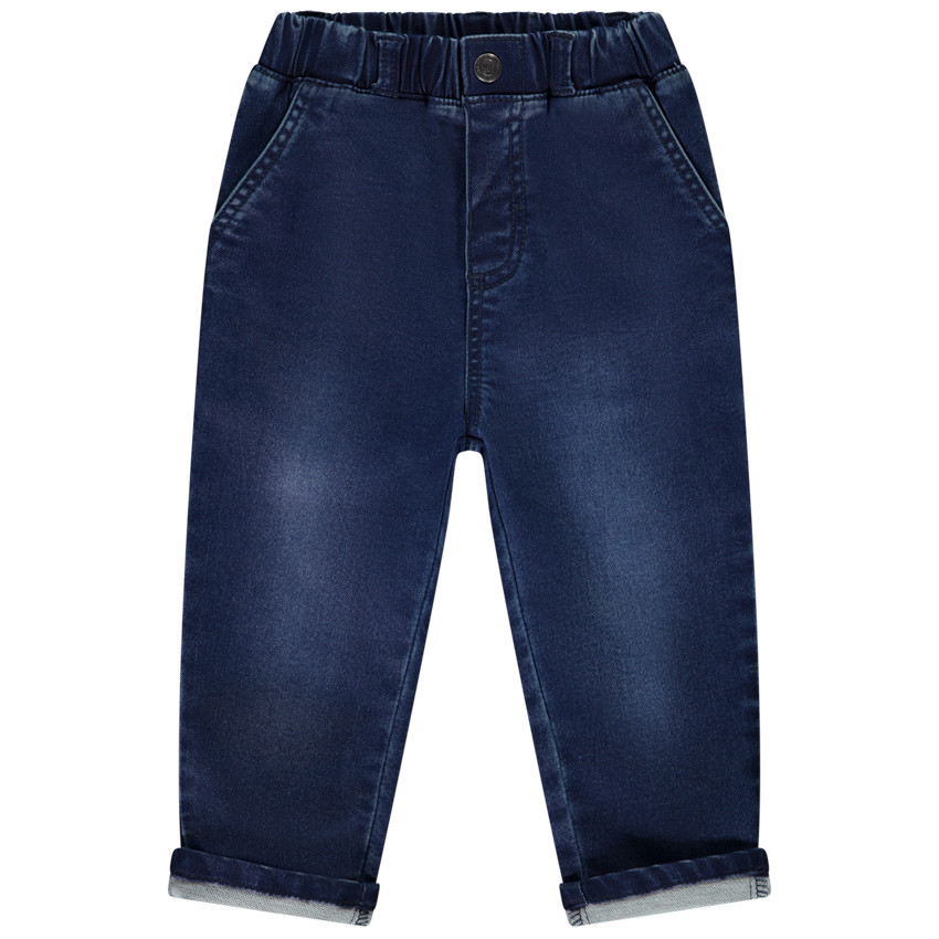 Jean ballon en denim avec print embossed tigre pour bébé garçon 