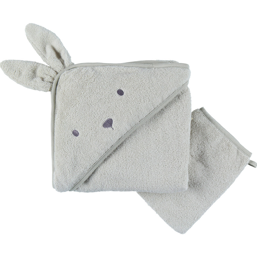 Cape de bain + gant de toilette en éponge 75x75 Verdi 