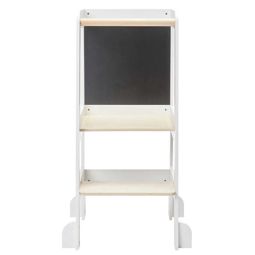 Tour d'apprentissage Premissori avec tableau noir en bois blanc 