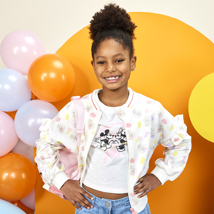 Gilet molleton à volants imprimé Minnie Disney pour fille 