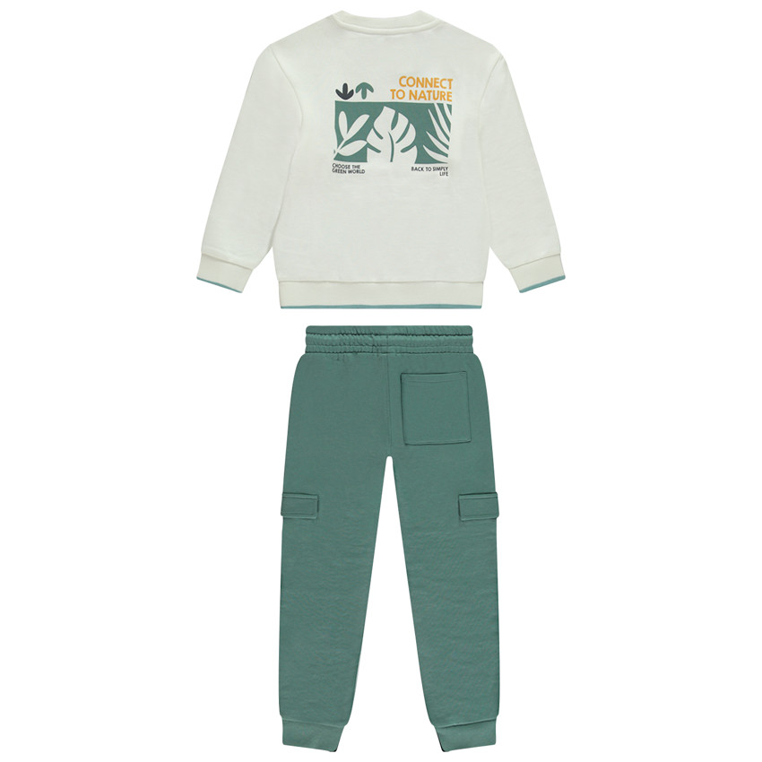 Ensemble jogging avec sweat printé feuilles pour garçon 