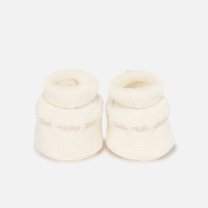 Chaussons en tricot avec nœuds décoratifs pour bébé   