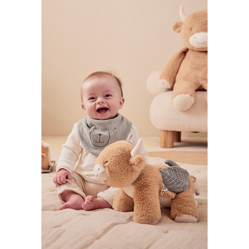 Peluche d'activité et d'éveil Vache Fluffy Beige 