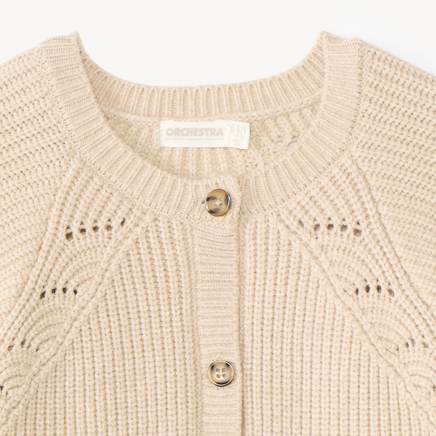 Gilet fille tricot fantaisie 