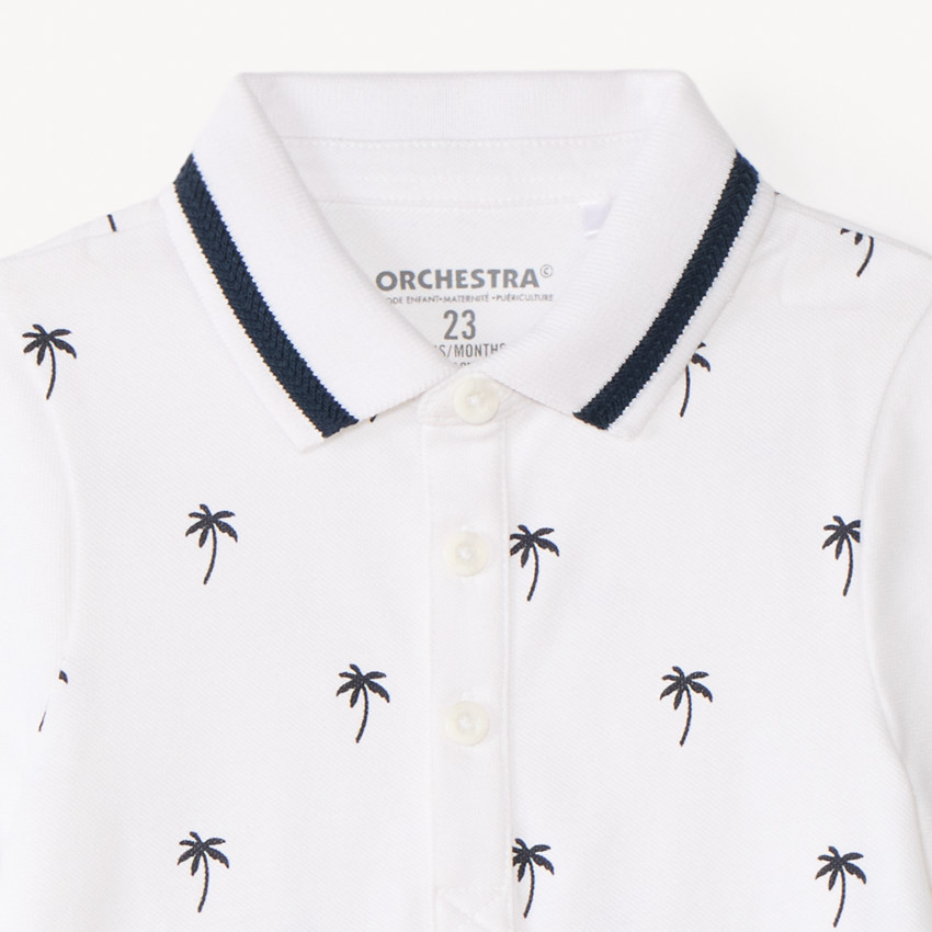 Ensemble 2 pièces polo manches courtes + short imprimé palmiers pour bébé garçon 