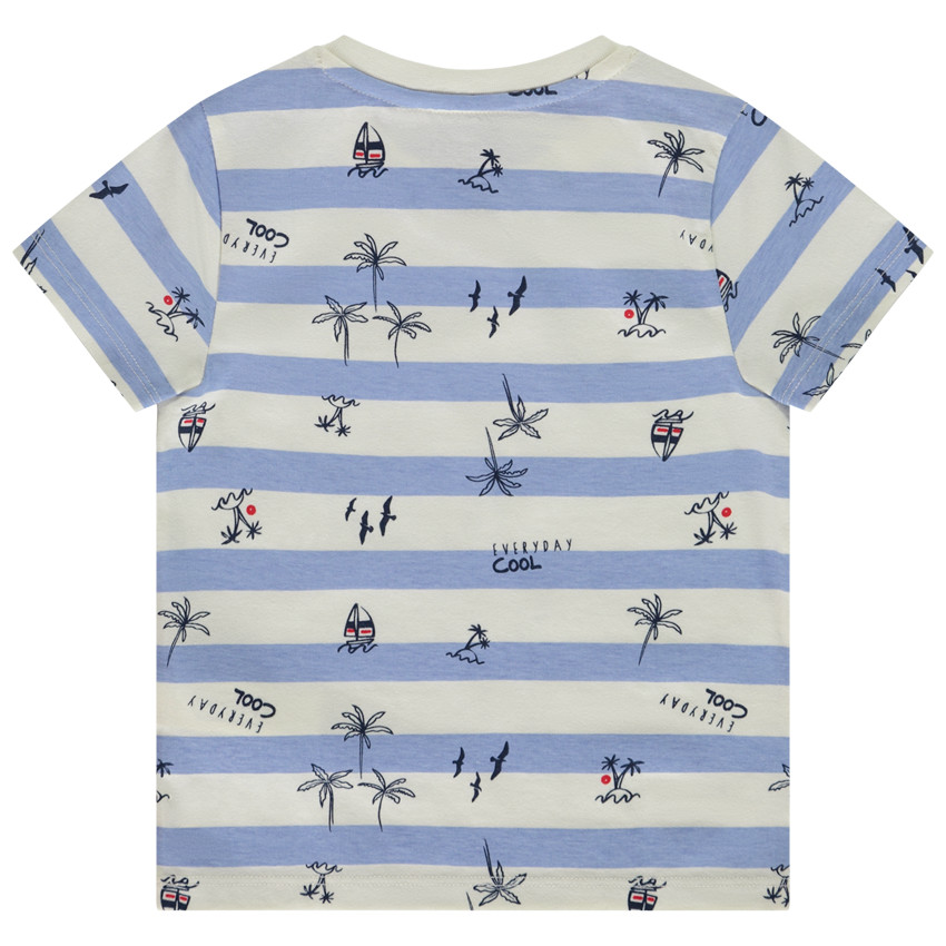 T-shirt manches courtes rayé à imprimé marin pour bébé garçon 