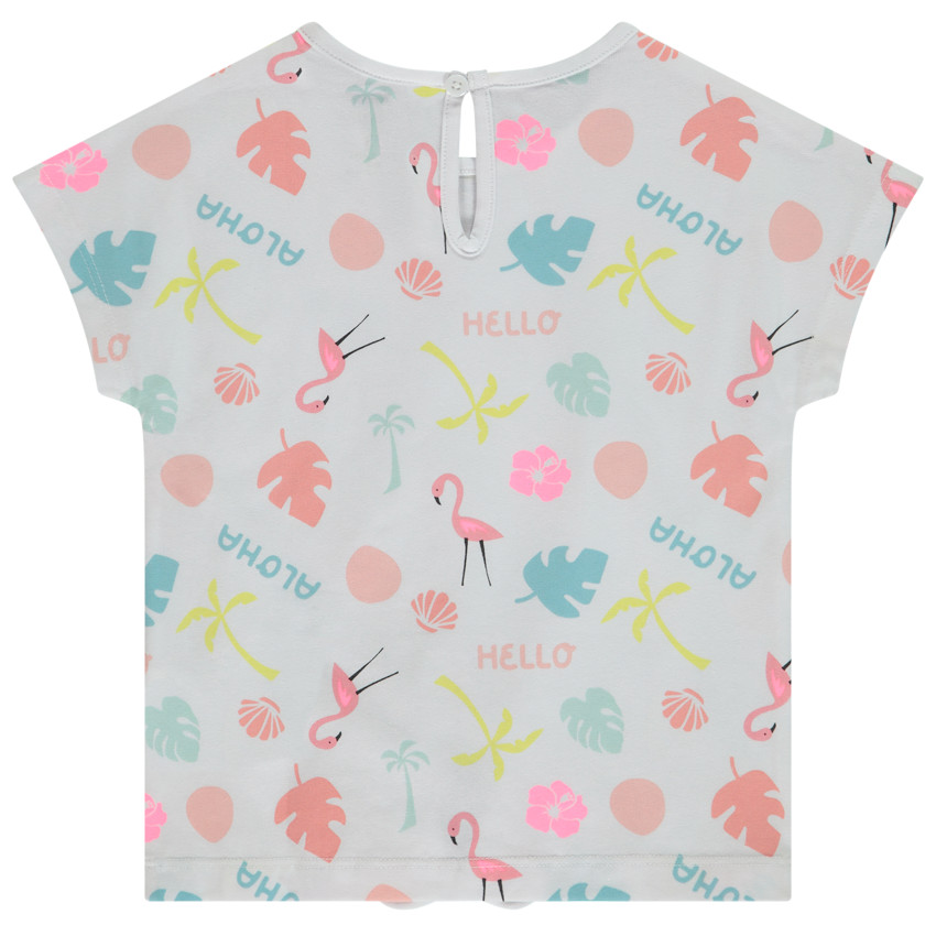T-shirt manches courtes imprimé effet noué pour bébé fille 