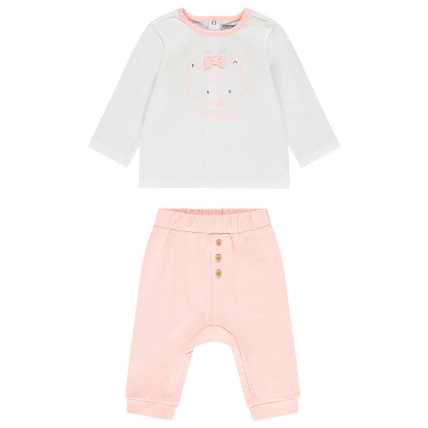 Ensemble en coton print renard pour bébé fille  