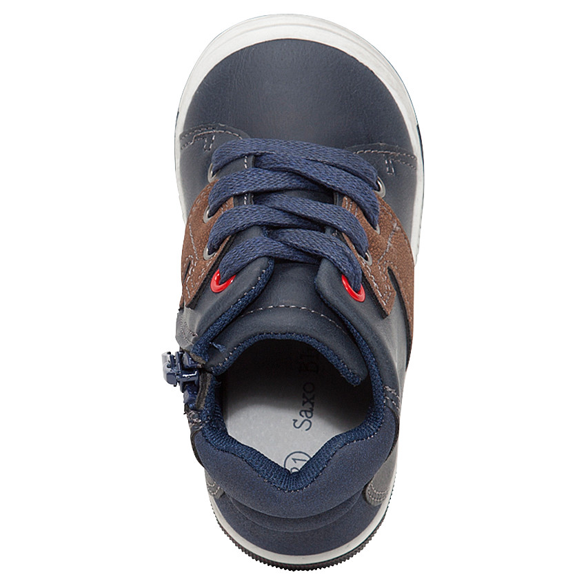 Bottillons effet cuir à lacets et zip 