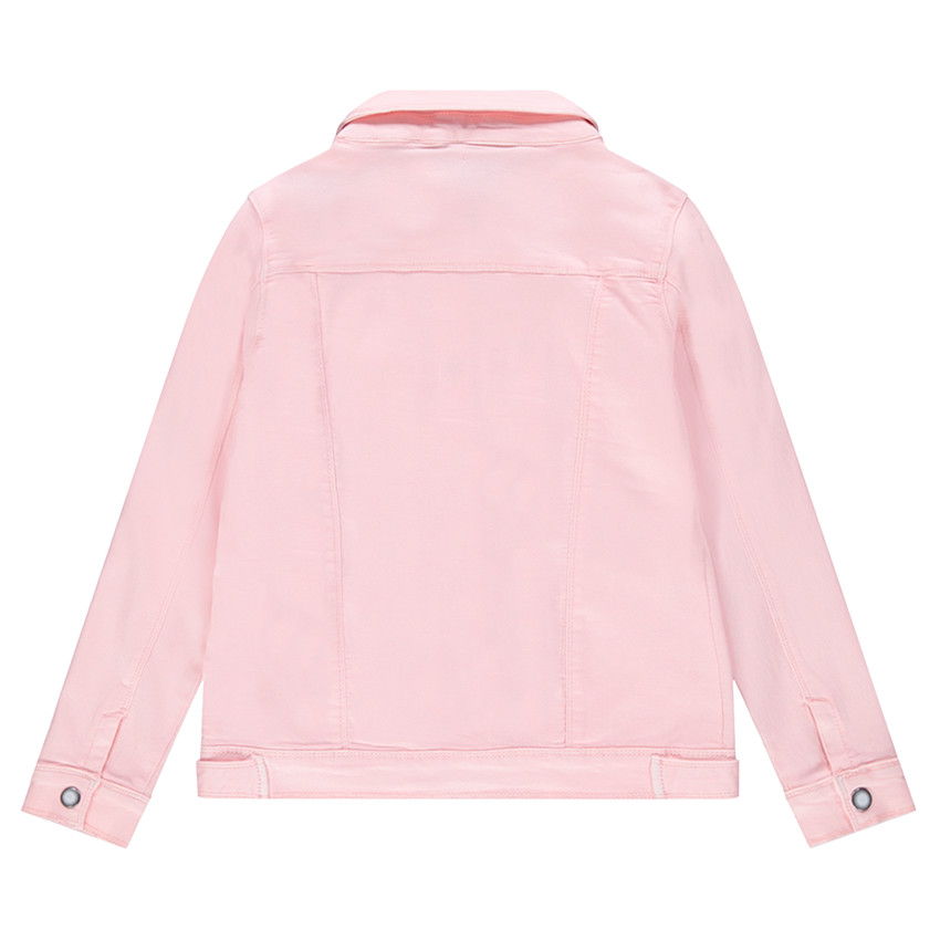 Junior - Veste en jeans rose avec perles fantaisie 