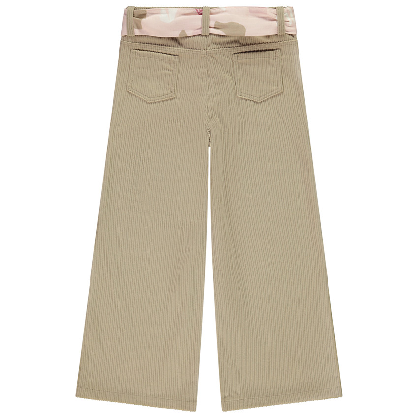 Pantalon évasé en velours côtelé + ceinture pour fille 