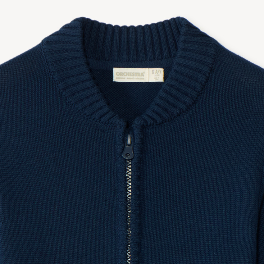 Gilet en tricot uni zippé pour garçon 