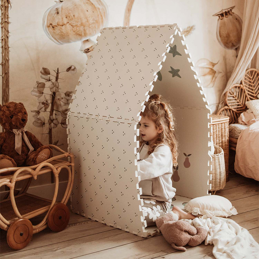 Tapis de dalles en mousse réversibles 180 x 180 cm nombres/motif minimaliste 