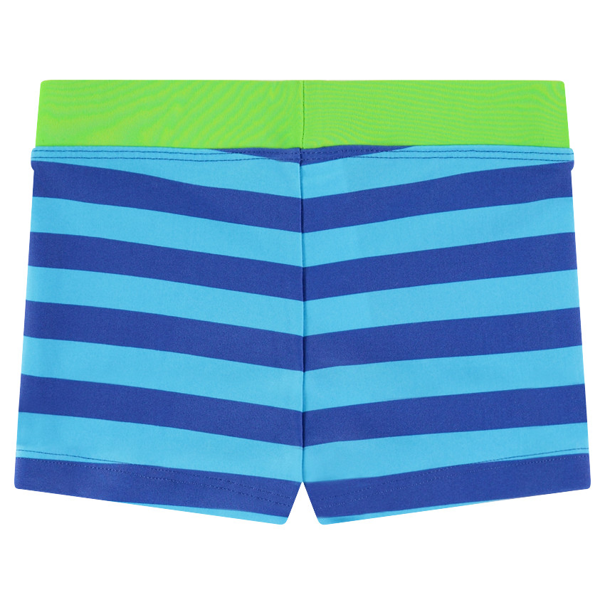 Boxer de bain rayé avec taille contrastée 