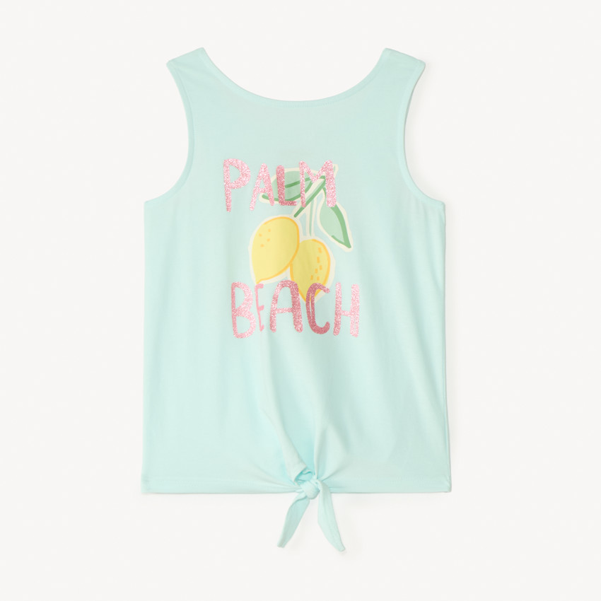 Débardeur effet noué à print pailleté pour fille