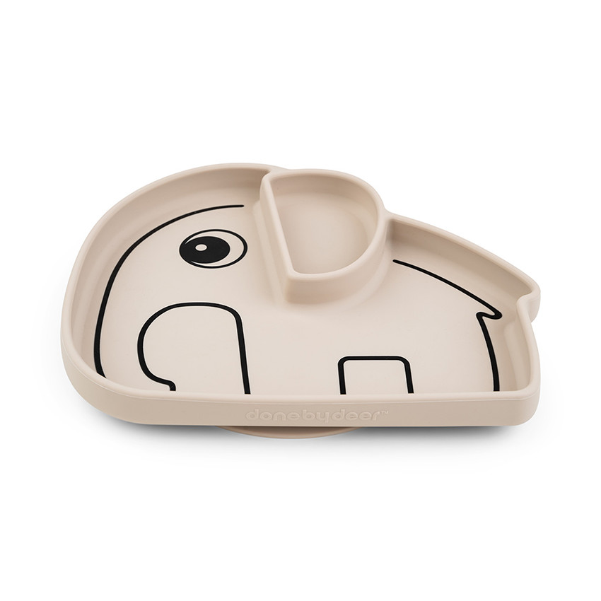 Assiette ventousée en silicone Elphee sable 