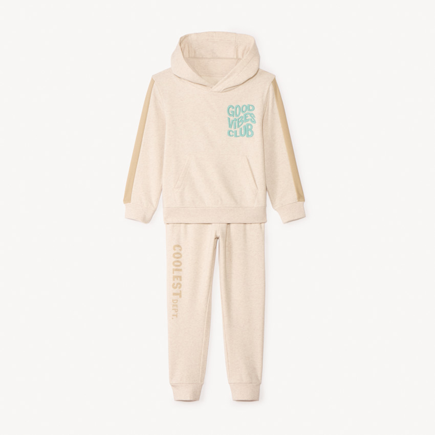 Ensemble jogging molleton chiné pour garçon 