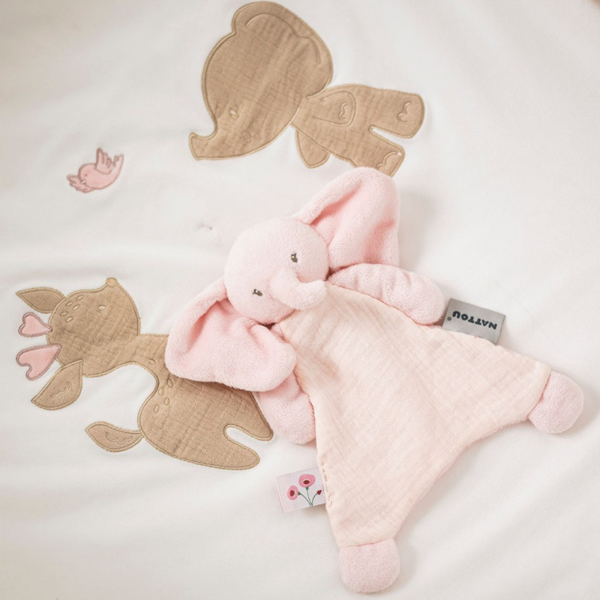 Mini doudou - Eléphant - Fanfan - Rose - 25x20 cm 