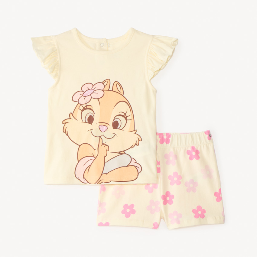 Set de pyjama 2 pièces t-shirt + short Tic et Tac Disney pour bébé fille 