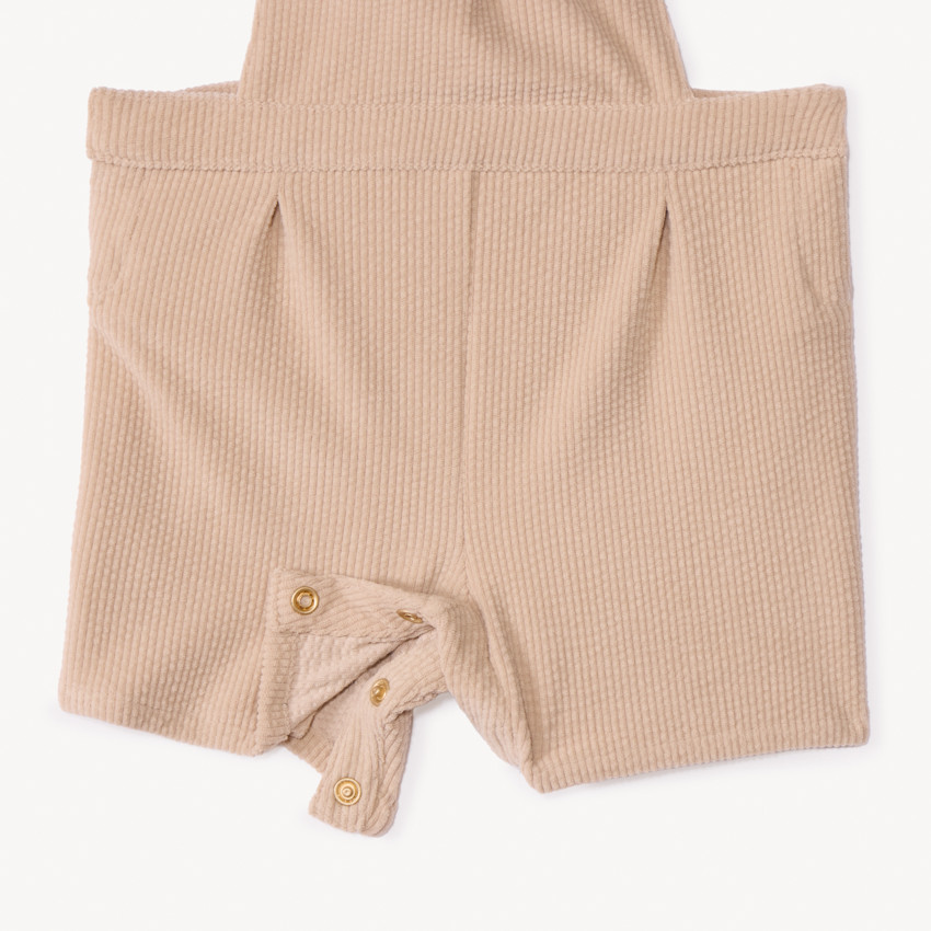 Salopette courte en velours côtelé brodé pour bébé fille 