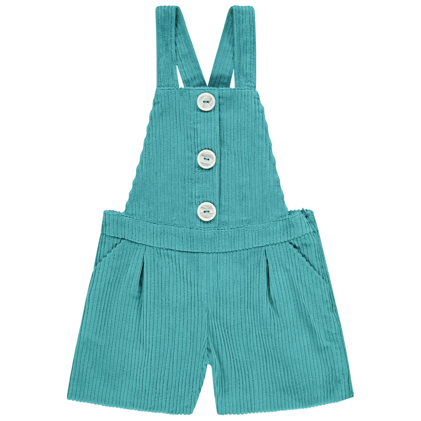 Salopette courte en velours côtelé pour enfant fille