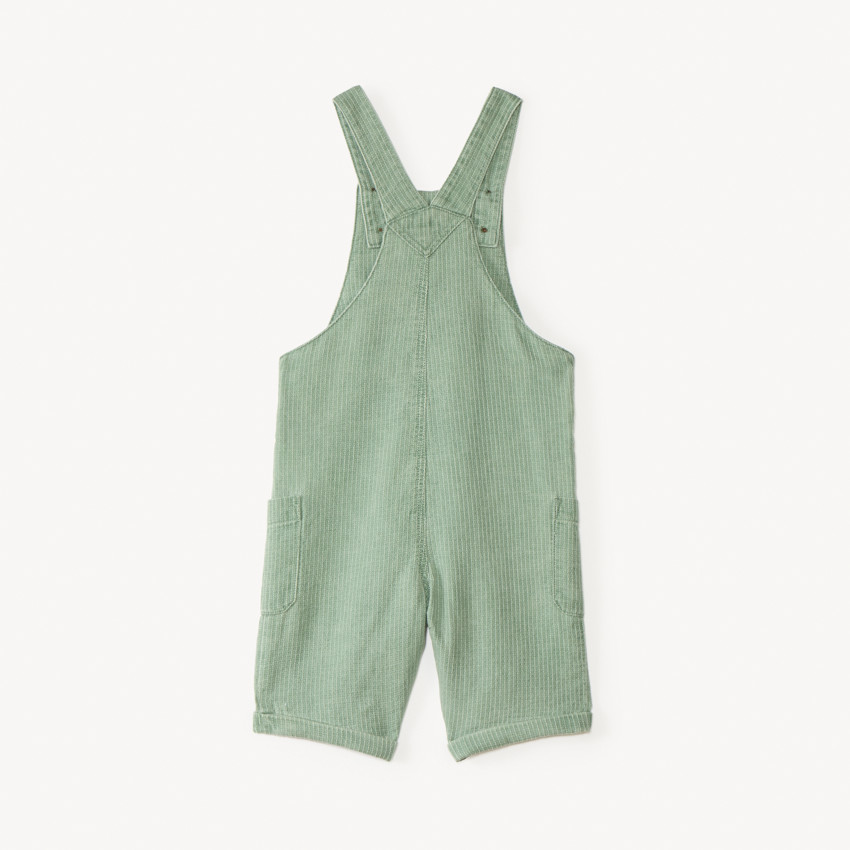 Salopette courte en toile effet rayé pour bébé garçon  
