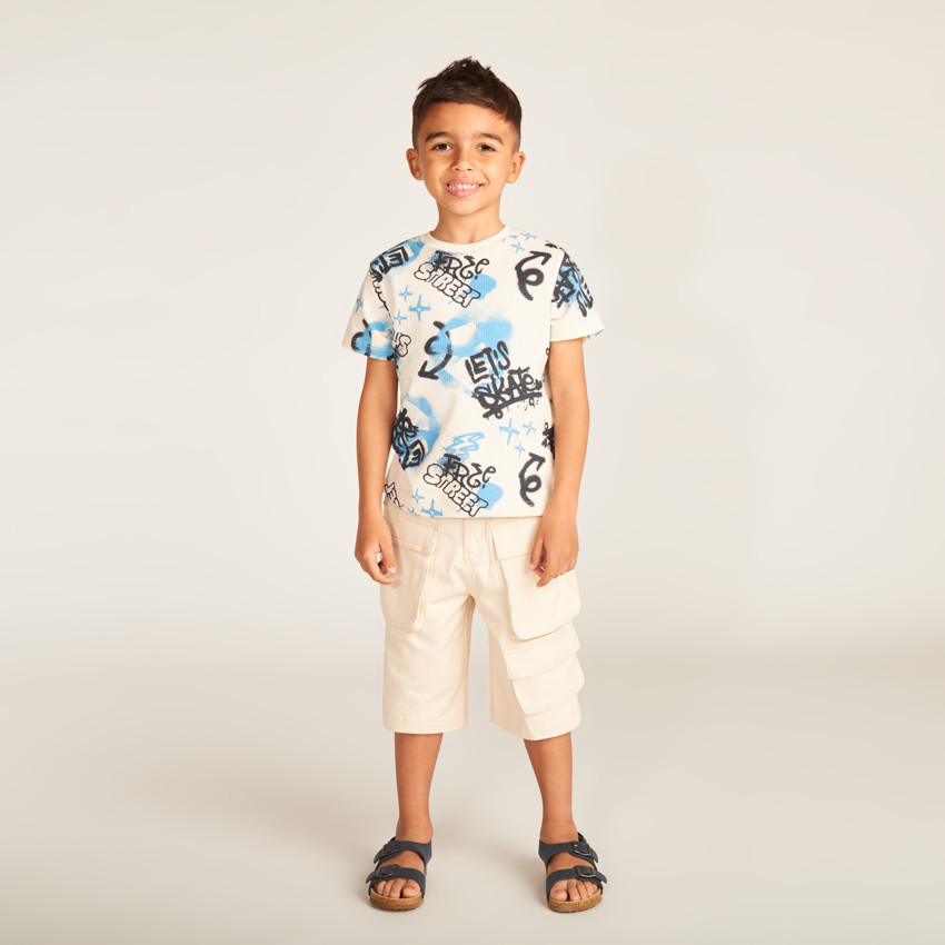 Bermuda style cargo en twill pour garçon 