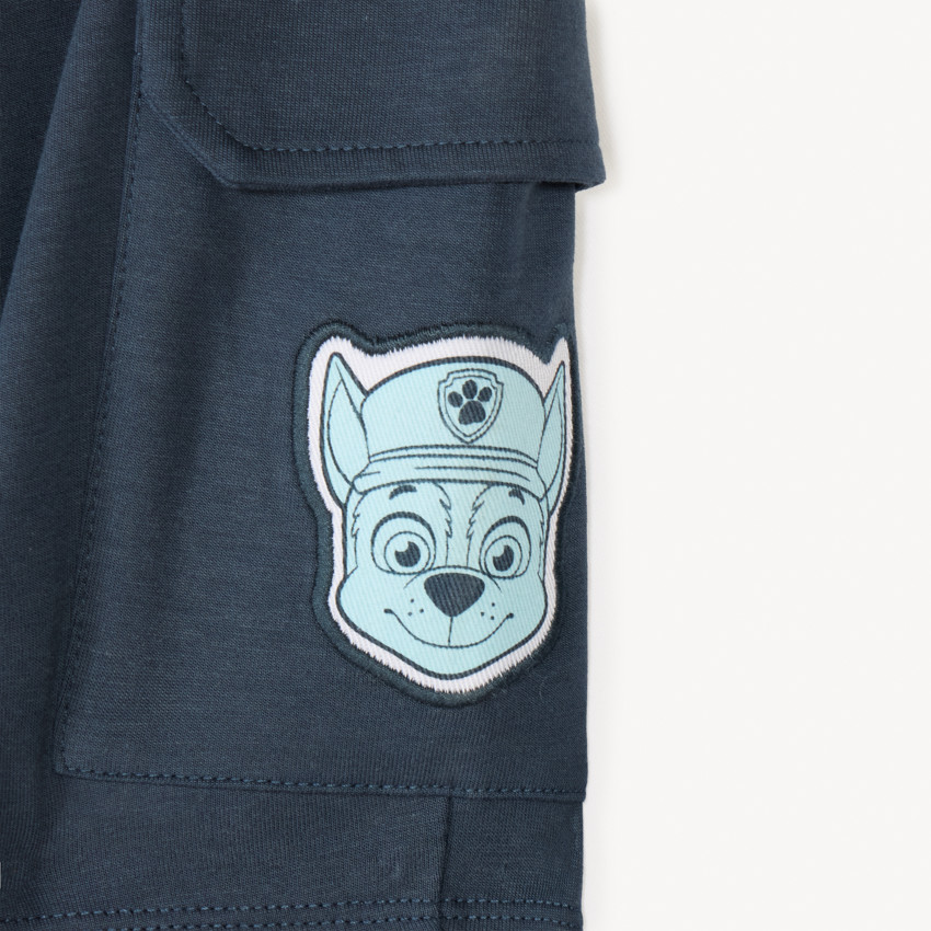 Short en maille style cargo badge Chase de la Pat'Patrouille pour garçon 