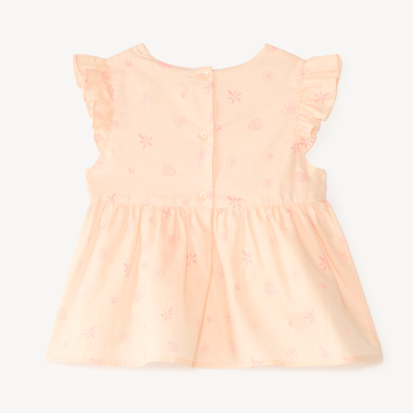 Tunique manches courtes imprimé coquillages pour bébé fille 