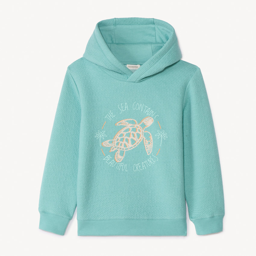 Sweat à capuche en molleton avec broderie fantaisie pour garçon