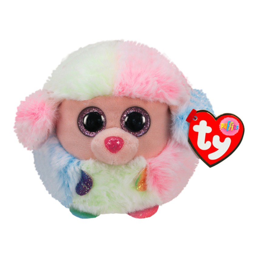 Petite peluche Puffies - Rainbow le caniche