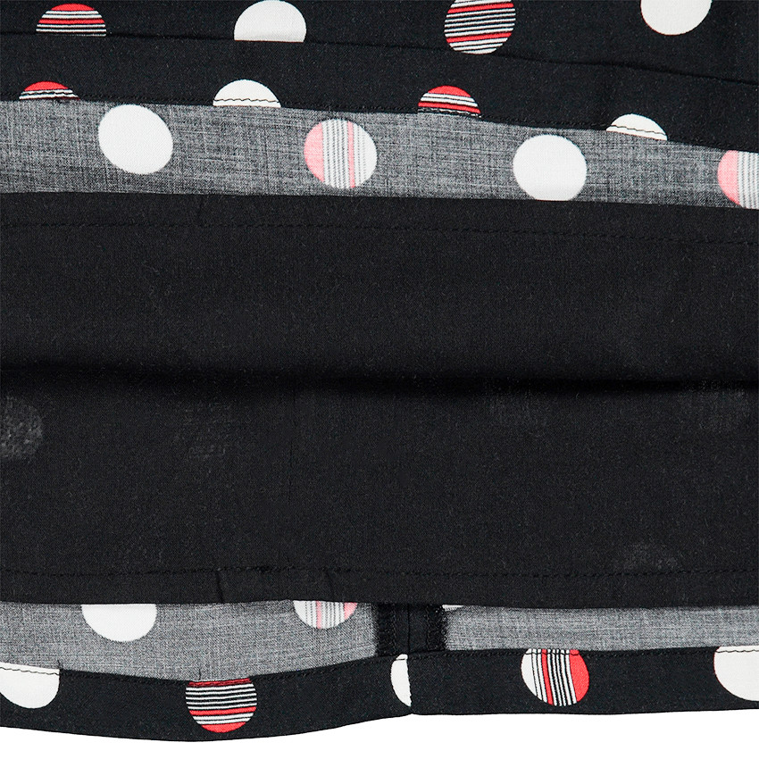 Robe manches longues à volants et pois all-over 