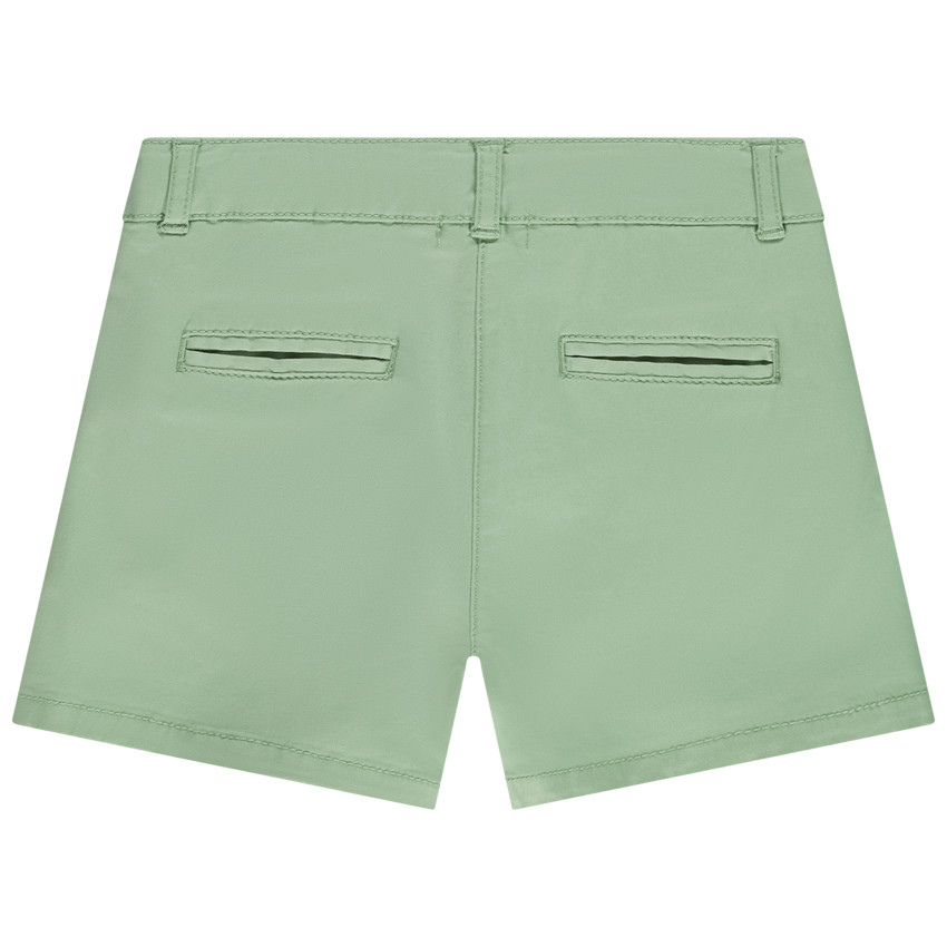 Short en twill uni effet pince pour fille 