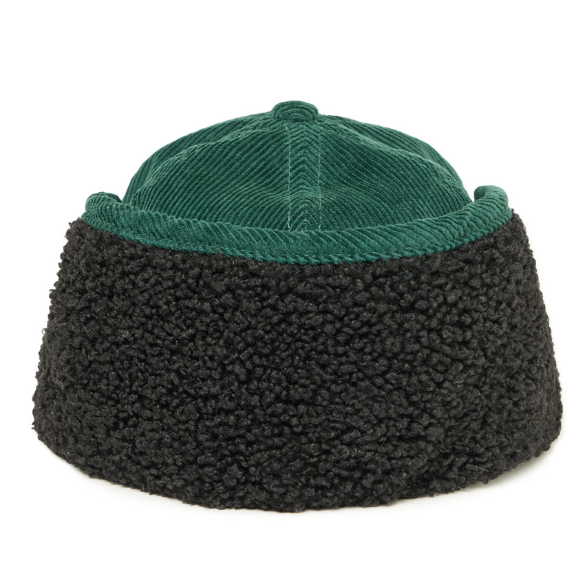 Casquette garçon en velours côtelé doublée sherpa 