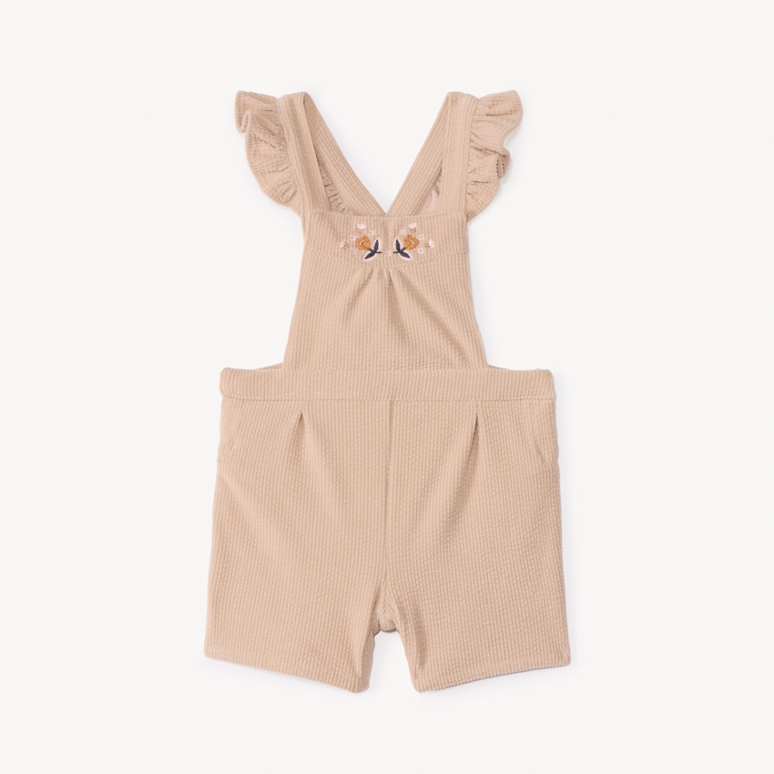 Salopette courte en velours côtelé brodé pour bébé fille