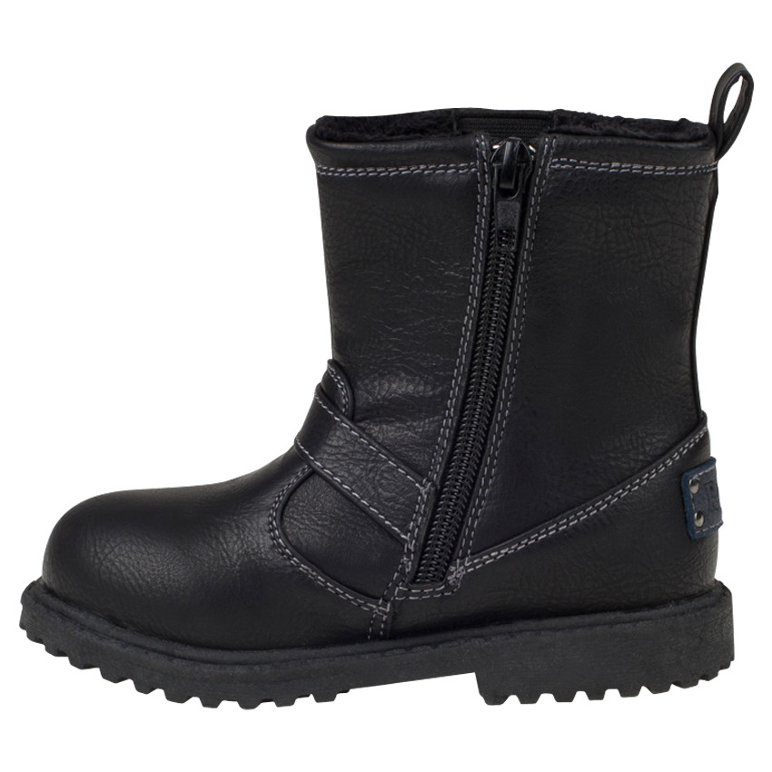 1/2 bottes aspect cuir avec boucle métal et zip 