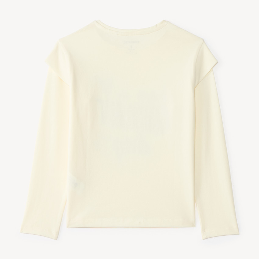 T-shirt manches longues fille print message et cœurs 