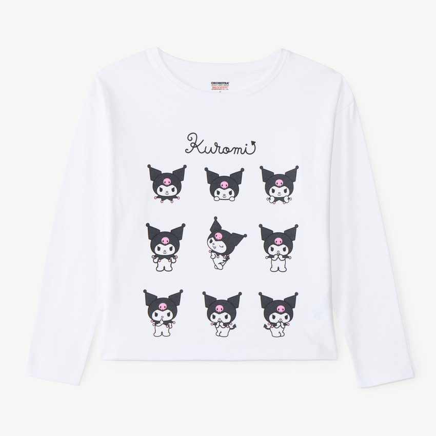 T-shirt fille à manches longues avec print Kuromi 