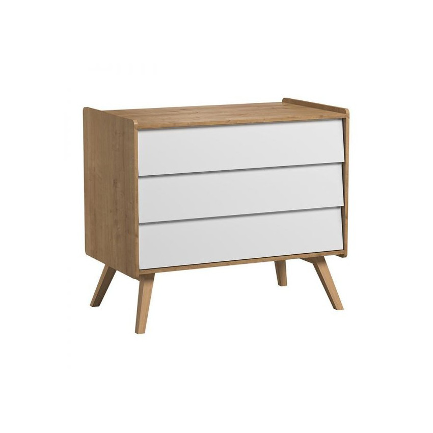 Commode Vintage - Chêne/Blanc 