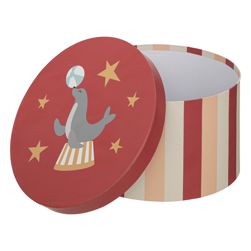Lot de 3 boîtes rondes en carton Circus 