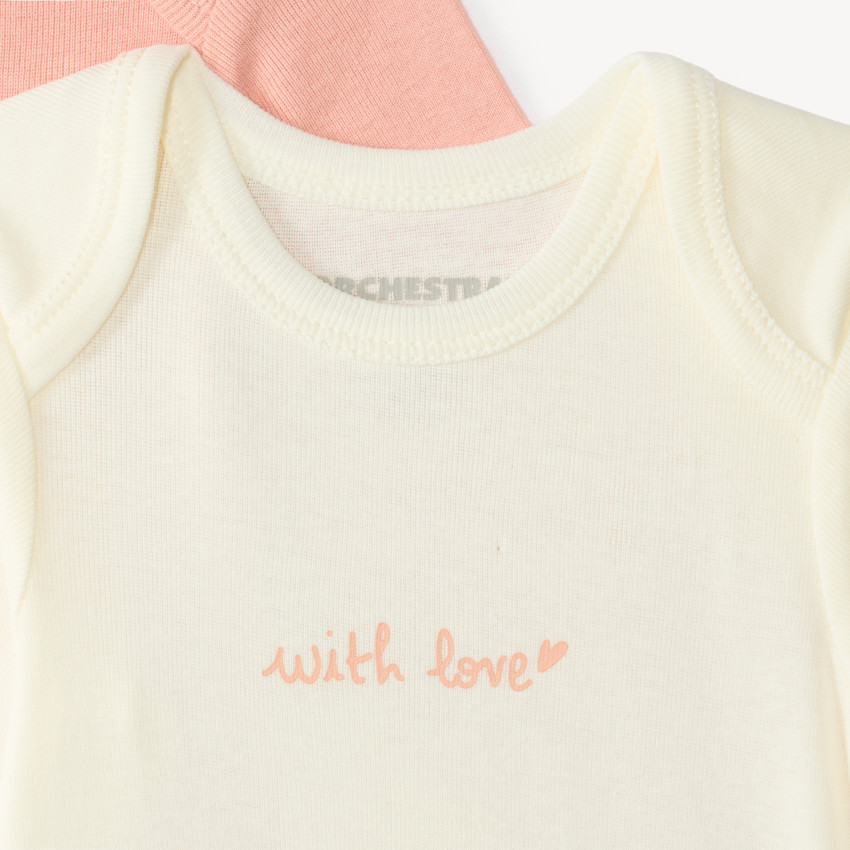 Lot de 5 bodies manches longues bébé fille motif nature 