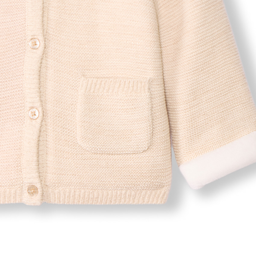 Veste à capuche en tricot avec broderie coeur pour bébé fille 