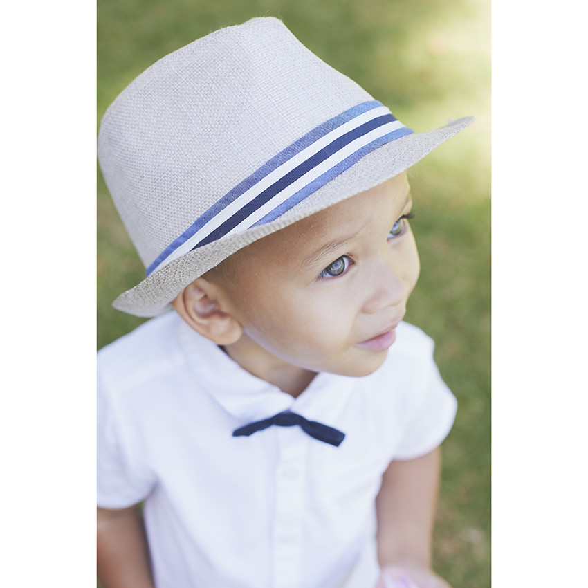 Borsalino avec galon en chambray pour bébé garçon 