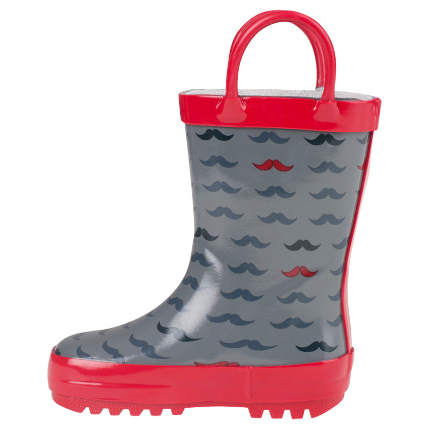 Bottes de pluie à anses motif moustaches 